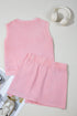 Effortless Style Washed Sleeveless Muscle Tee And Overlap Skort Two Piece Set
